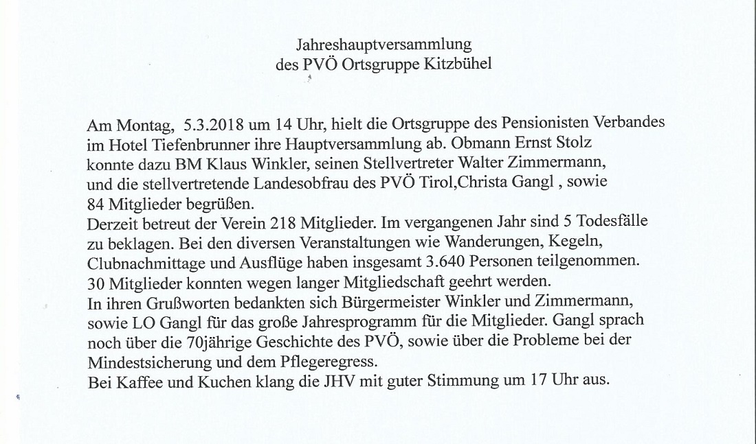 Bericht für Presse J.H.V. 05.03.2018